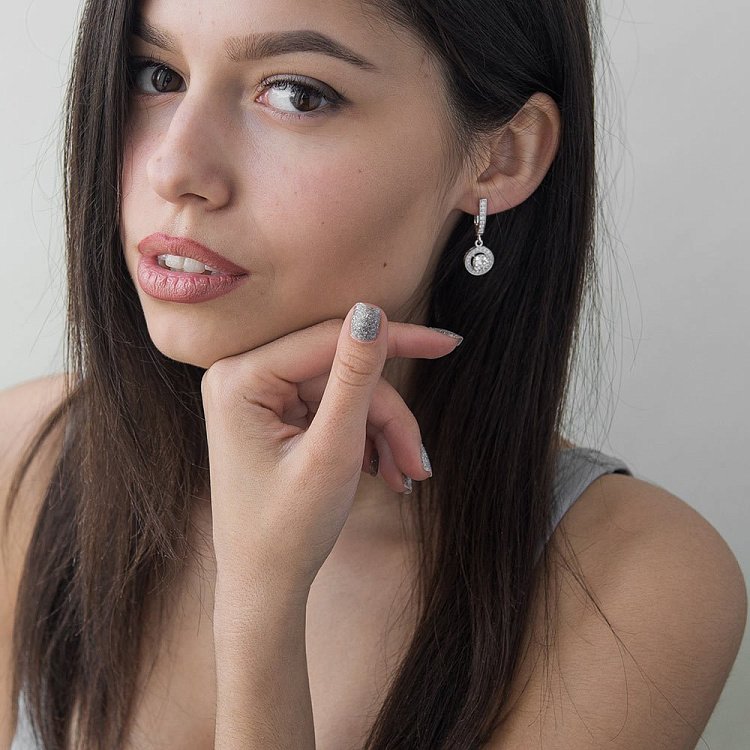 Золоті сережки з діамантами Е0466Пб від ювелірного магазину Онікс - 4