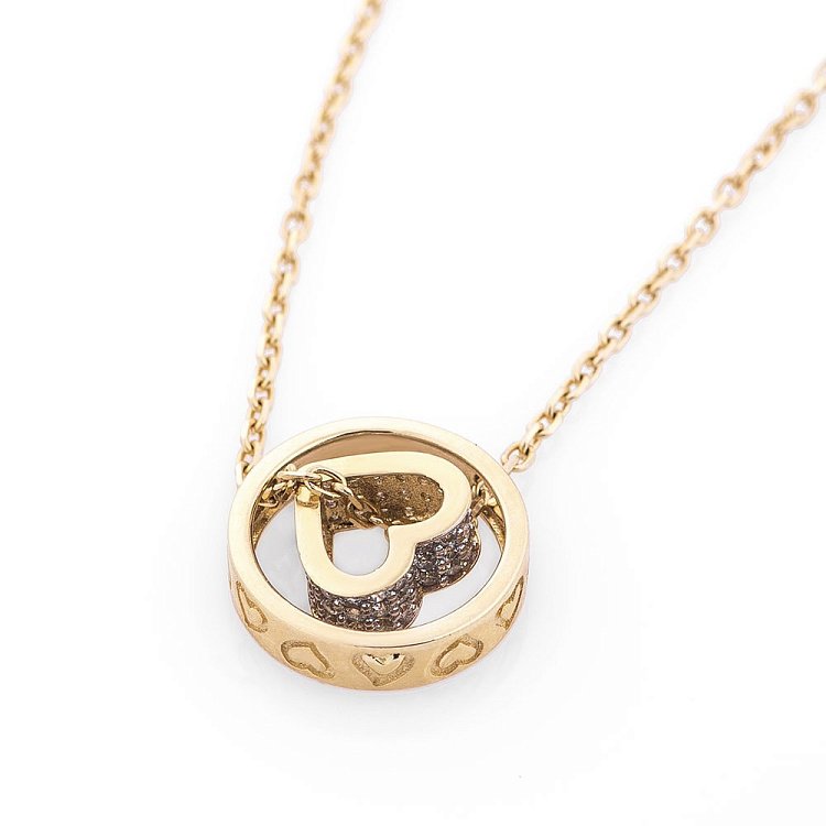 Золоте кольє "каблучка з серцем" кол00886 від ювелірного магазину Онікс - 2