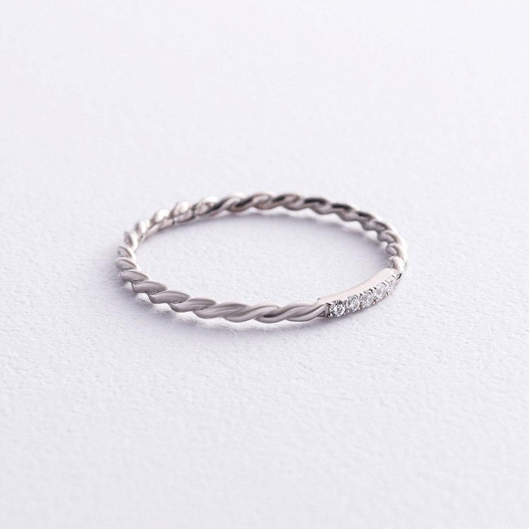 Кольцо "Мелоди" с фианитами (серебро) 7051 от ювелирного магазина Оникс - 2