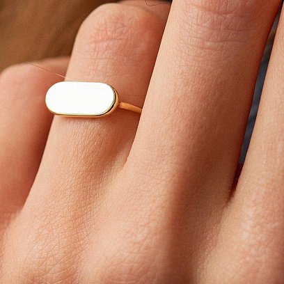 Кольцо в желтом золоте (возможна гравировка) к07206 №4