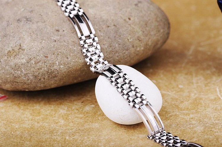 Мужской серебряный браслет 14728 от ювелирного магазина Оникс - 2