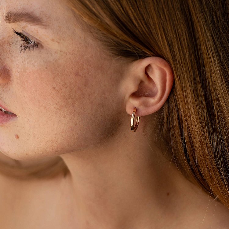 Сережки - кільця в червоному золоті с08328 від ювелірного магазину Онікс - 3