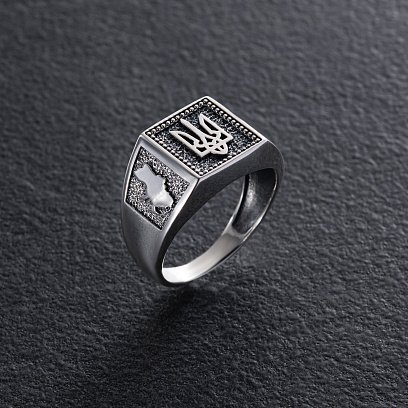 Серебряная печатка "Герб Украины - Тризуб" 1035