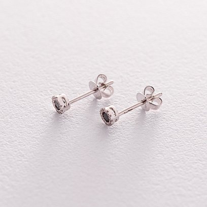 Золоті сережки-пусети з діамантами сб0311ca №2