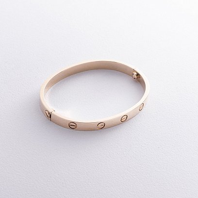 Жорсткий браслет "Love" у жовтому золоті б05445 №3