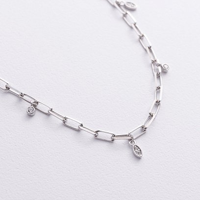 Серебряный браслет с фианитами на ногу 905-01606 №4