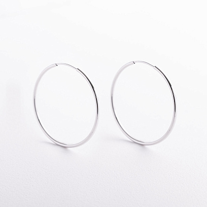 Сережки - кільця в білому золоті с09689