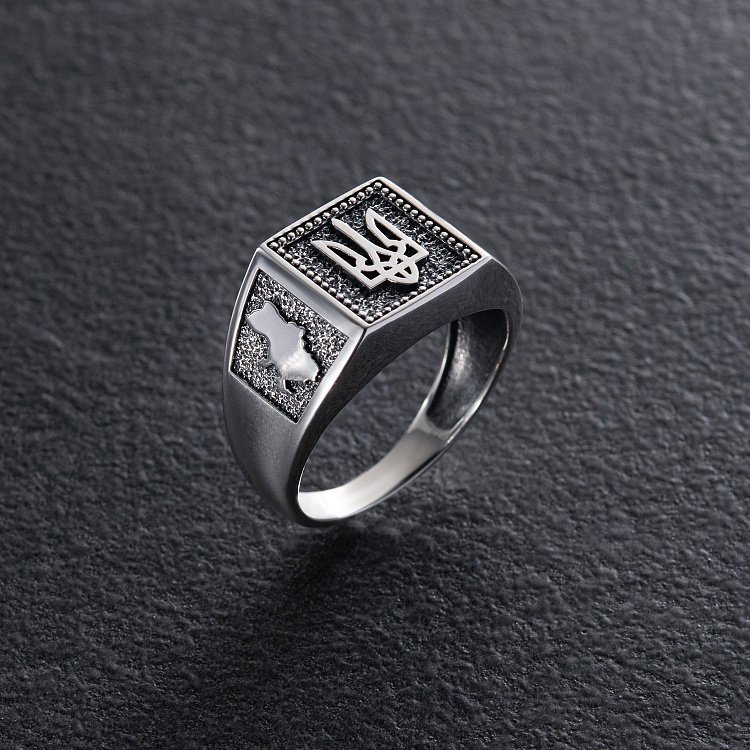 Серебряная печатка "Герб Украины - Тризуб" 1035 от ювелирного магазина Оникс