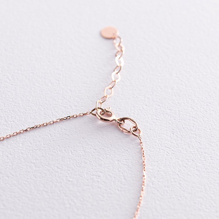 Золотое колье "Крестик" с черными и белыми фианитами кол00808 от ювелирного магазина Оникс - 4