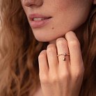 Золотое кольцо "Сердечко" с фианитом к07048 от ювелирного магазина Оникс - 2