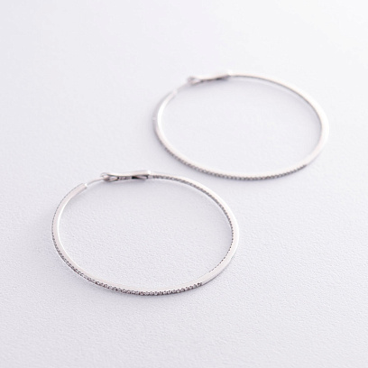 Золоті сережки - кільця з діамантами с801 №3