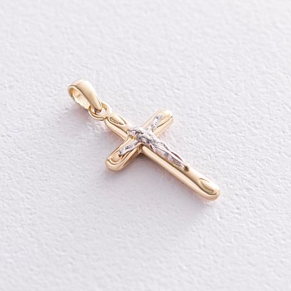 Хрест з розп'яттям (жовте золото) п03509