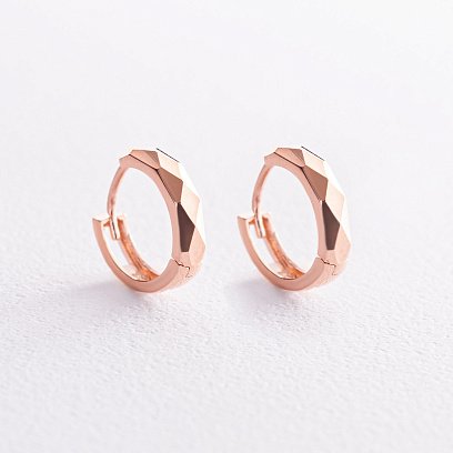 Серьги - кольца "Джоанна" в красном золоте с07218