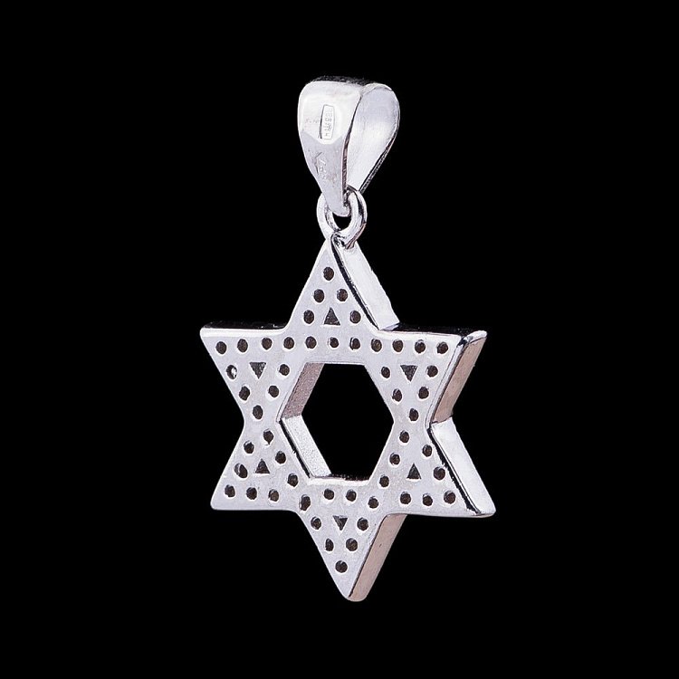 Серебряная подвеска "Звезда Давида" (фианиты) 132503 от ювелирного магазина Оникс - 1