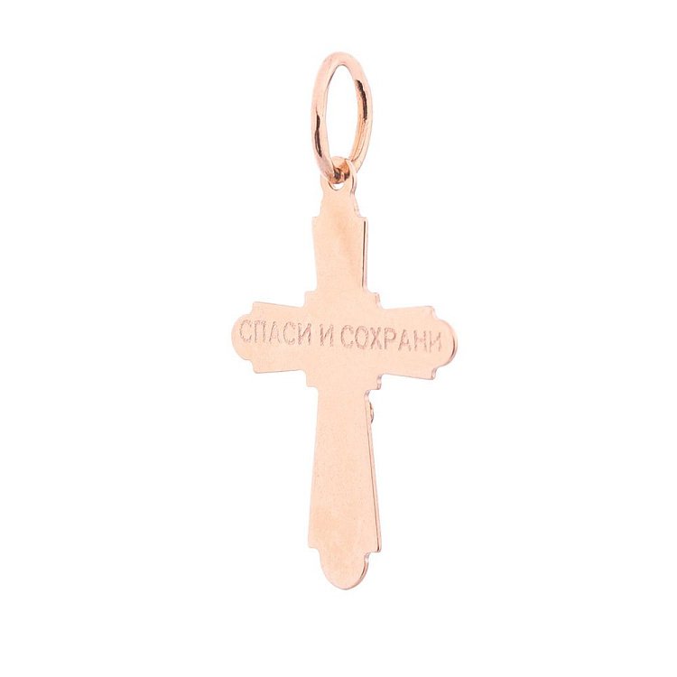 Золотой православный крестик п02557 от ювелирного магазина Оникс - 1