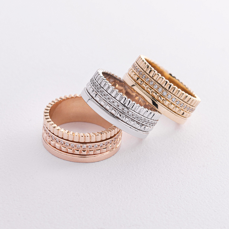 Каблучка "Sharon" з фіанітами (біле золото) к08247 від ювелірного магазину Онікс - 16