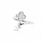 Серебряное кольцо "Клевер и бабочка" (фианиты) 112016 от ювелирного магазина Оникс - 1