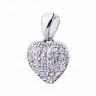 Срібний кулон "Серце з фіанітами" 132435 от ювелирного магазина Оникс