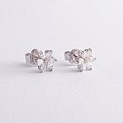 Золоті сережки - пусети "Квіточки" (діамант) сб0271ar от ювелирного магазина Оникс - 3