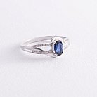 Золотое кольцо с синим сапфиром и бриллиантами C01286R от ювелирного магазина Оникс - 2