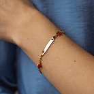 Детский золотой браслет "Бабочка и сердечко" с эмалью б05617 от ювелирного магазина Оникс - 1