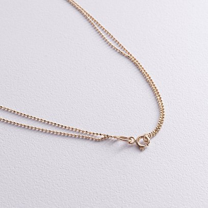 Подвійне кольє "Сердечко та перлина" (жовте золото) кол02544 №5