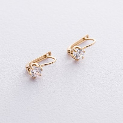 Золоті сережки з фіанітами с05965