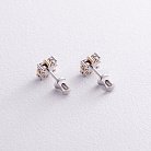 Золоті сережки - пусети "Клевер" з діамантами 334841121 от ювелирного магазина Оникс - 4