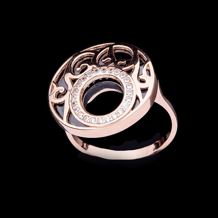 Эксклюзивное золотое кольцо к04394 от ювелирного магазина Оникс - 5