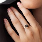 Золотое кольцо "Подсолнух" с черными бриллиантами 226153122 от ювелирного магазина Оникс - 2