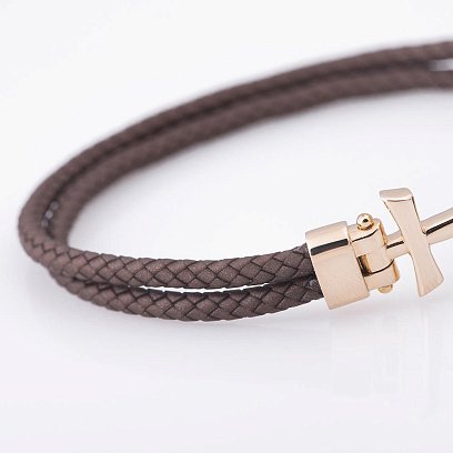 Браслет "Якорь" с золотой вставкой б02789 №3