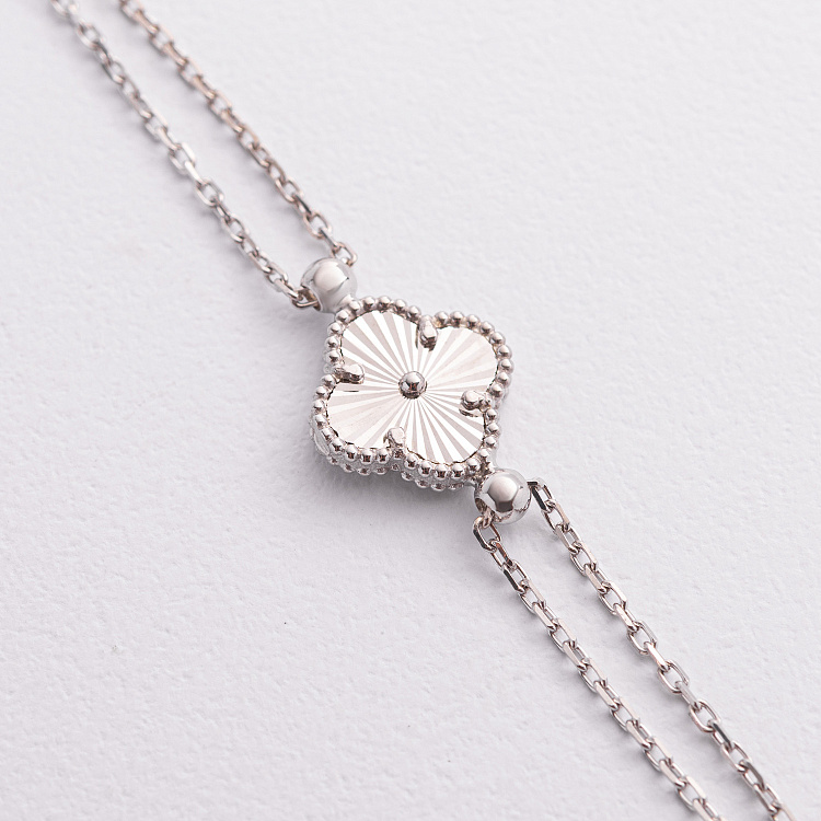 Серебряный браслет "Клевер" 141864 от ювелирного магазина Оникс - 1