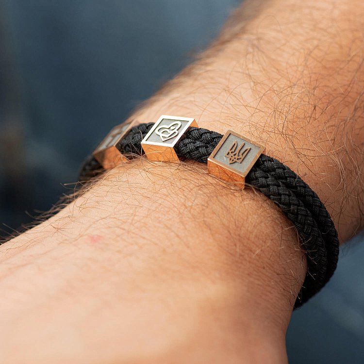 Чоловічий браслет "Love God. Love Family. Love Ukraine" (червоне золото) 537901300 від ювелірного магазину Онікс - 4