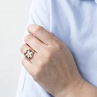Золотое кольцо с черными фианитами к05580 от ювелирного магазина Оникс - 3