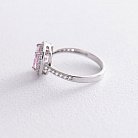 Серебряное кольцо с белыми и розовыми фианитами 112583 от ювелирного магазина Оникс - 1