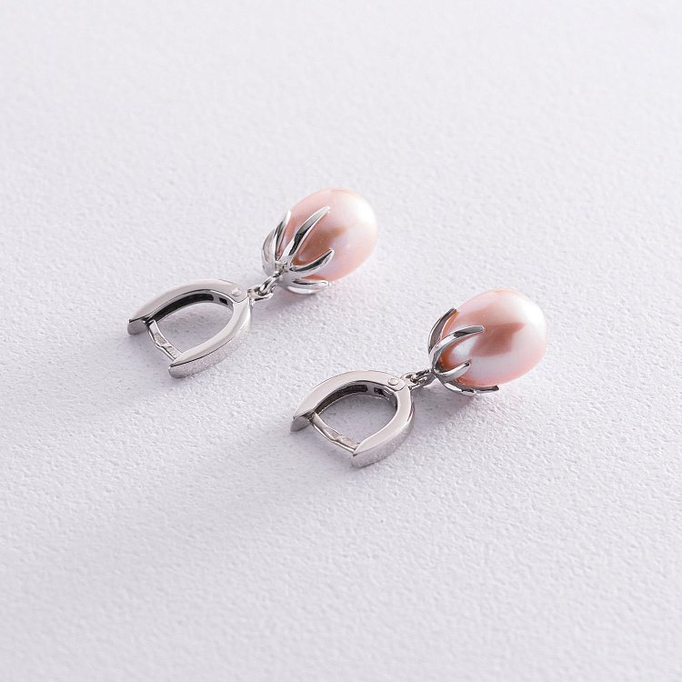 Золотые серьги с жемчугом с07318 от ювелирного магазина Оникс