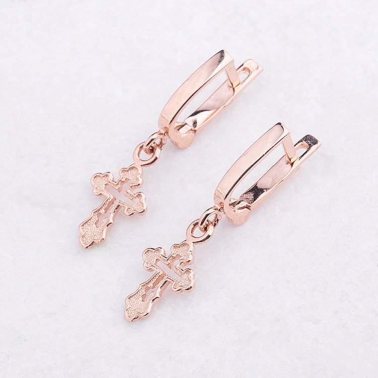 Золоті сережки "Хрестики" с03684 від ювелірного магазину Онікс - 2