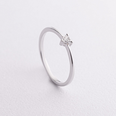 Помолвочное золотое кольцо "Сердечко" с бриллиантом кб0631ca