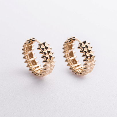 Сережки - кільця "Pauline" в жовтому золоті с09493