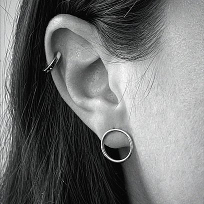 Золота моносережка на хрящик с07742 №3