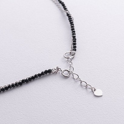 Серебряное двойное колье (хрусталь, жемчуг) 908-01428 №5