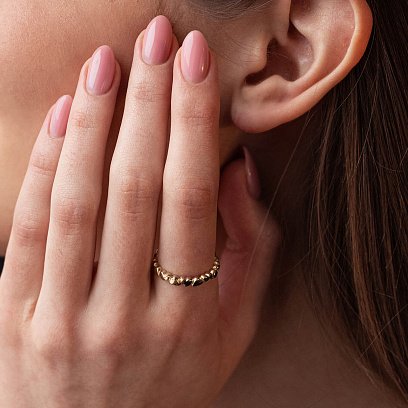 Золота каблучка "Серця" к04904 №2