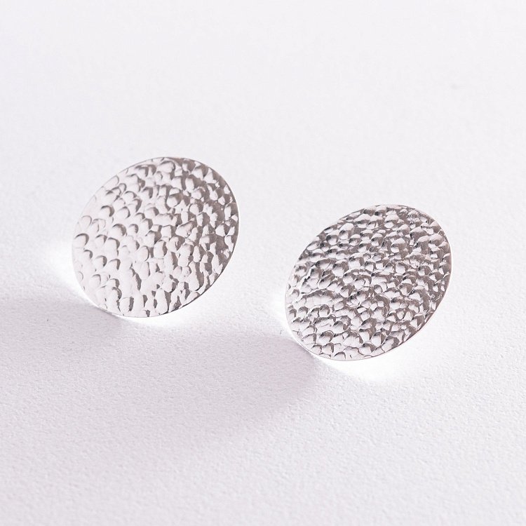 Серебряные серьги - пусеты "Теона" 123180 от ювелирного магазина Оникс - 5