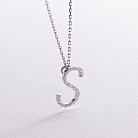 Золоте кольє з літерою "S" з діамантами 133601121 от ювелирного магазина Оникс - 11
