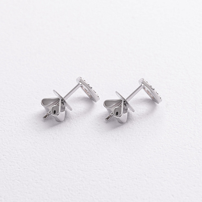 Золотые серьги - пусеты с бриллиантами сб0333di №3