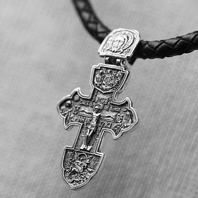 Серебряный православный крест (чернение) 132735 №4