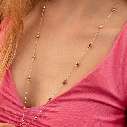 Колье "Шарики" в желтом золоте кол02579 №6