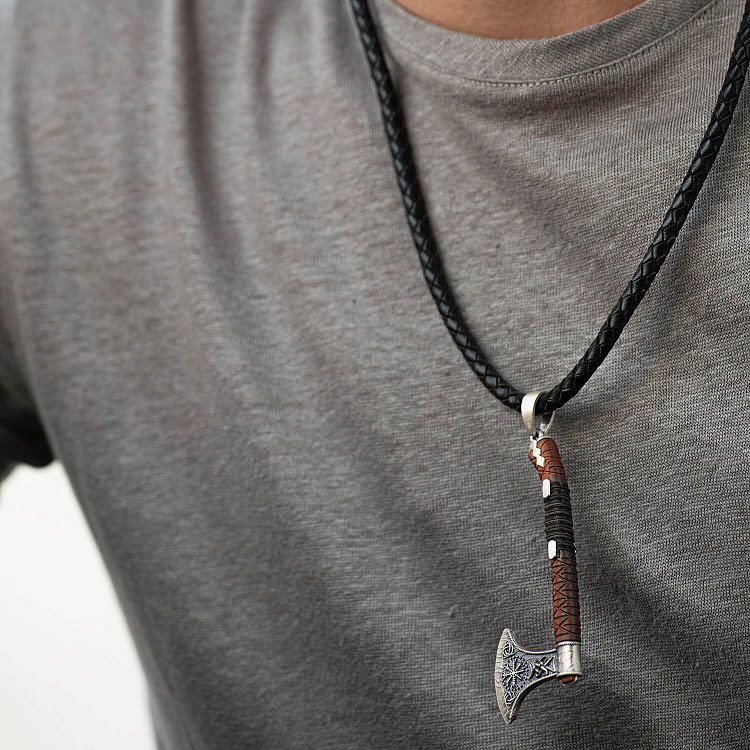 Серебряный кулон "Топор - Шлем Ужаса" с деревом 7044t от ювелирного магазина Оникс - 4