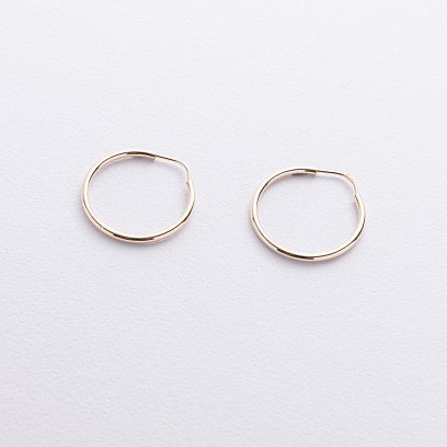 Серьги - кольца в желтом золоте с09224 №3