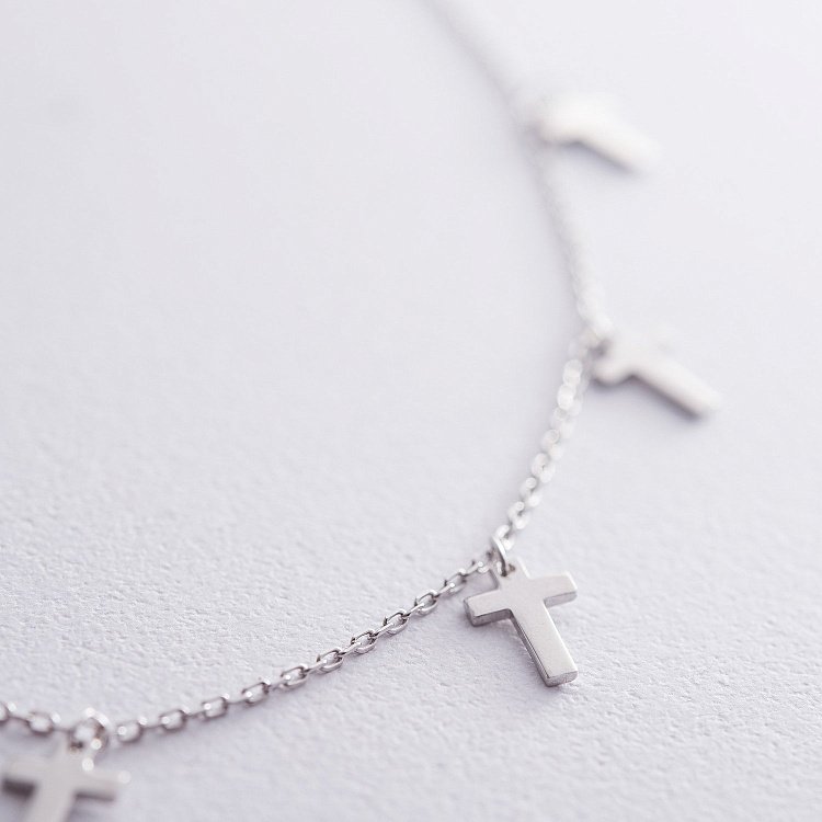 Серебряное колье "Крестики" (6 шт) 18950 от ювелирного магазина Оникс - 2
